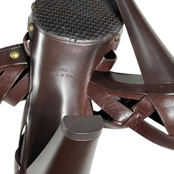 Vintage Stuart Weitzman Brown Leather Heels Women’s Size 8 Made in Spain NWOT - Picture 10 of 14